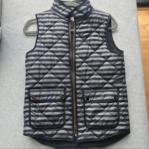 Striped Quilted vest XS gray/blank w pockets!
